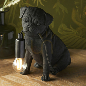 Asztali lámpa mopsz figura fekete Endon small 2