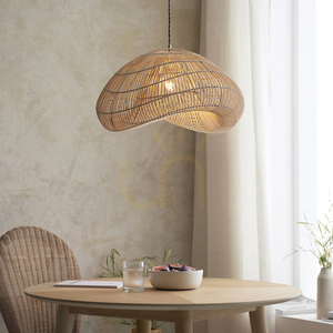 Függőlámpa Endon Misra barna rattan acél E27 54 cm small 1