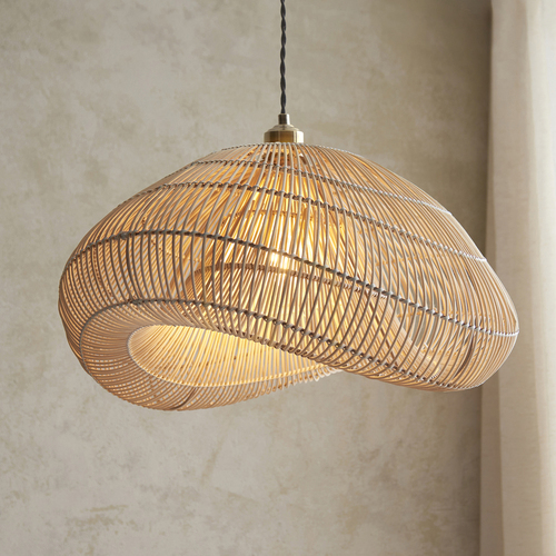 Jelölje be Függőlámpa Endon Misra barna rattan acél E27 54 cm