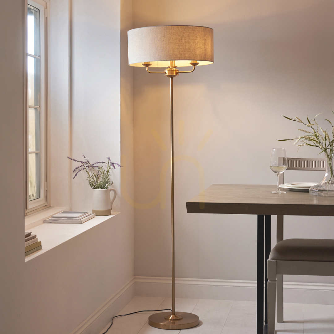 Kilátás Álló lámpa Endon Highclere sárgaréz 3 fényű E14 160 cm Álló lámpa Endon Highclere sárgaréz 3 fényű E14 160 cm