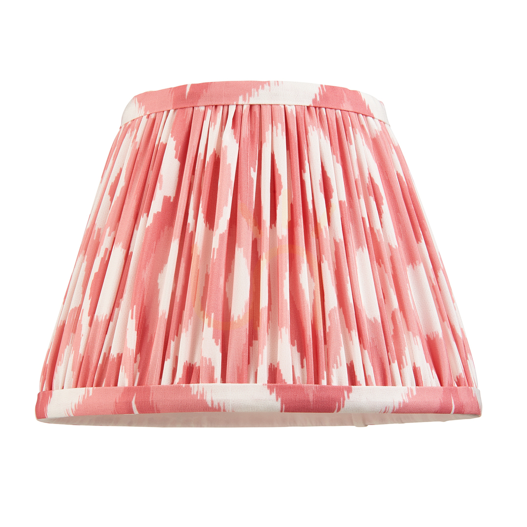 Előadás Endon Ikat rózsaszín szövet lámpaernyő 20 cm, E14 Endon Ikat rózsaszín szövet lámpaernyő 20 cm, E14