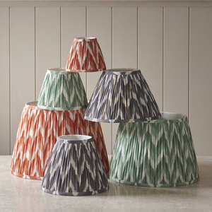 Zigzag 16 cm kúpos lámpaernyő Cotswold Green szövet izzóra csíptethető 113064 Endon small 5