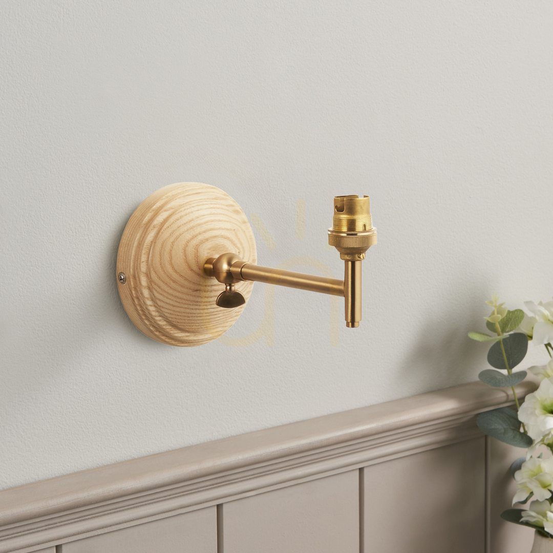 Kilátás Fali lámpa Wood Wing Brass Endon Fali lámpa Wood Wing Brass Endon