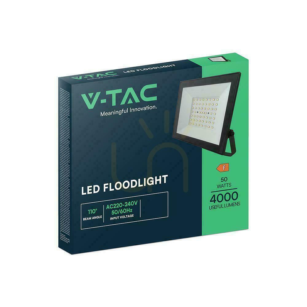 Kijelző V-TAC 50W LED SMD kivetítő fekete VT-44054 3000K 4000lm V-TAC 50W LED SMD kivetítő fekete VT-44054 3000K 4000lm