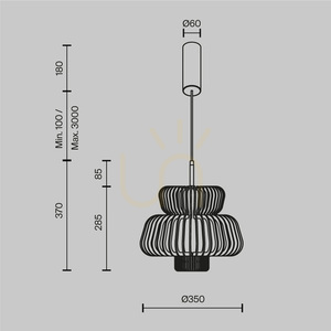 Maytoni Namiki MOD465PL-L12BK1 fekete LED függeszték, 14 W, 35 cm small 7