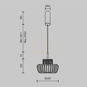 Fekete LED függőlámpa Maytoni Namiki MOD465PL-L12BK2 14 W, 26,5 cm small 7