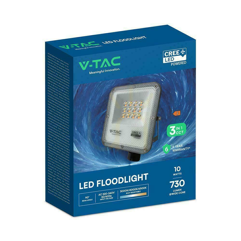 Előnézet V-TAC CREE CHIP 10W LED kivetítő 3in1 CCT 135Lm/W VT-44014CCT 3000K-4000K-6500K 730lm 6 év garancia V-TAC CREE CHIP 10W LED kivetítő 3in1 CCT 135Lm/W VT-44014CCT 3000K-4000K-6500K 730lm 6 év garancia
