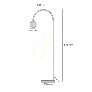 Aldex Una Coral 1116A11 állólámpa, korallszínű, 157 cm, E14 small 3