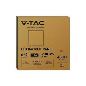 LED panel V-TAC 40W 600x600 háttérvilágítás 33mm 120Lm/W tápegység Philips VT-61040 4000K 4800lm 5 év garancia 5 év garancia small 5