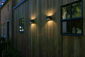 Kültéri fali lámpa Lutec Gemini LED 10,5W mozgásérzékelős szürke 5117101118 small 2