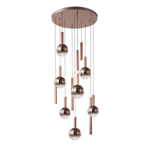Jelölje be Italux LED réz függőlámpa 12 fényforrásos 75 cm PND-24038-12A-COPP