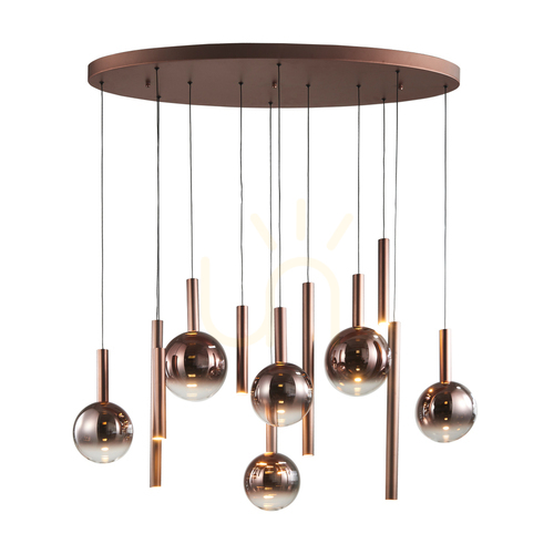 Jelölje be Italux LED függőlámpa 12-pontos réz 120 cm PND-24038-12B-COPP