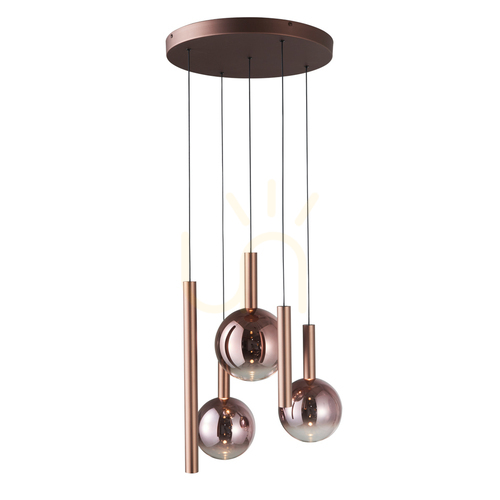 Jelölje be Italux Camino LED 5-pontos réz függőlámpa PND-24038-5A-COPP