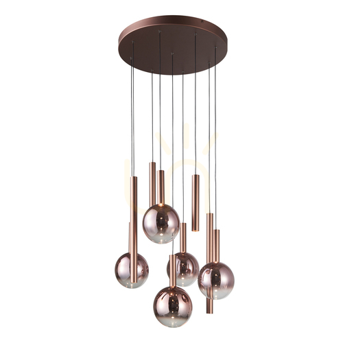 Jelölje be Italux LED függőlámpa 9 pontos réz 62 cm PND-24038-9A-COPP