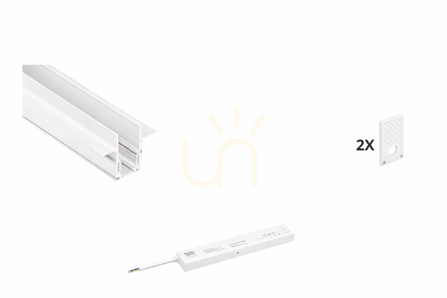 LUNA-MAG Set magnetische Beleuchtung gerade Linie flächenbündig weiß