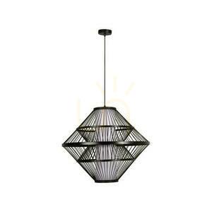 Függőlámpa Lucide Pasquino fekete 60 cm japandi természetes furnér E27 21445/60/30 small 2