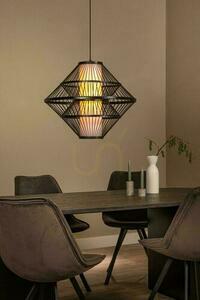 Függőlámpa Lucide Pasquino fekete 60 cm japandi természetes furnér E27 21445/60/30 small 4