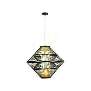 Függőlámpa Lucide Pasquino fekete 60 cm japandi természetes furnér E27 21445/60/30 small 0
