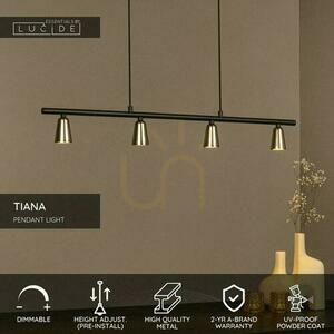 Lucide Tiana bézs-fekete 4 égős GU10 függőlámpa 95 cm small 3
