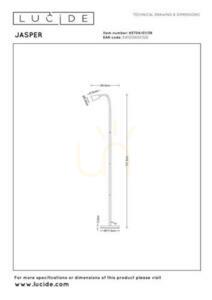 Lucide Jasper bézs-fekete fém állólámpa GU10 141,5 cm small 5