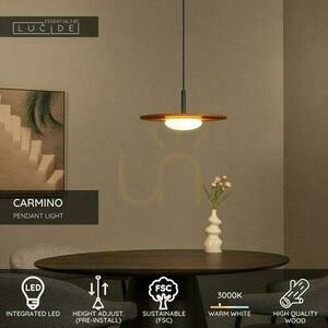 Függőlámpa Lucide CARMINO réz-fa LED 38,7 cm 77492/07/55 small 3