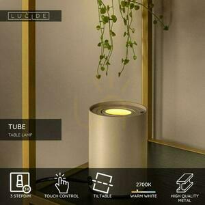 Lucide TUBE bézs fém asztali lámpa GU10 5W LED, érintős, dimmelhető, 22552/05/41 small 3