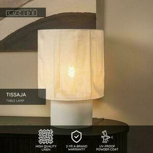 Asztali lámpa Lucide Tissaja fehér len beton E27 35 cm 06528/50/31 small 3