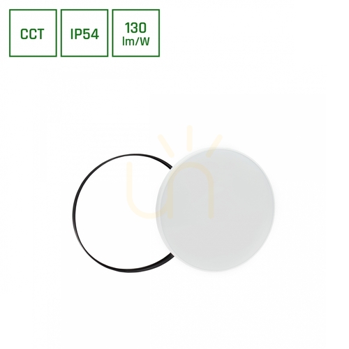 Jelölje be Plafond NYMPHEA BLACK &amp; WHITE RINGS 32W CCT 230V 115st IP54 Fi380x55 fehér/fekete kerek