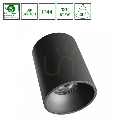 Jelölje be ORBITO felszíni lámpa 14 27W NW 230V 40 St IP44 Ugr<19 Ra90 Fi115 X152mm Fekete kerek 5 év 5 év