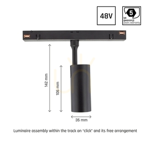 Spectrum LED Shift Smart Spot S mágneses sínspot 6 W CCT fekete 24° small 14