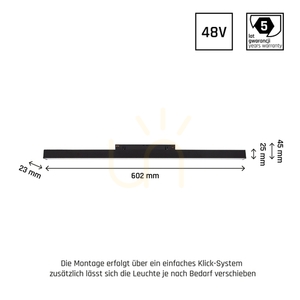 Lineáris lámpatest 48 V-os sínhez System Shift Smart LINE M 18 W CCT fekete small 2