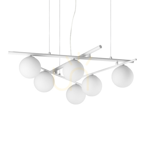 Jelölje be Függőlámpa Ideallux ATLAS 352053 fehér 80 cm 6xG9 üveg fém