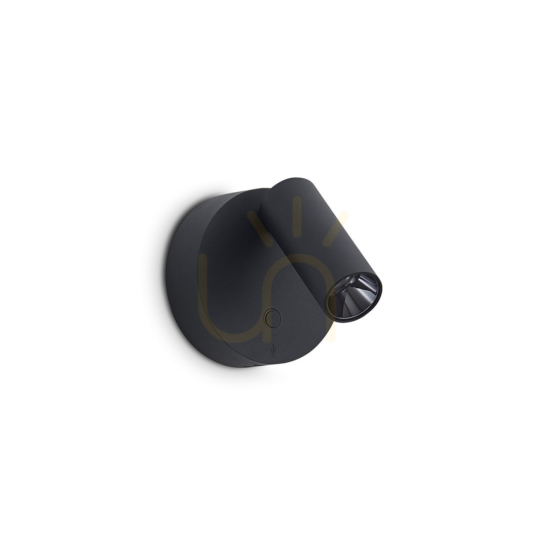 Jelölje be Fali lámpa Ideallux ELF 347462 fekete LED 3W Ø8,5 cm Fali lámpa Ideallux ELF 347462 fekete LED 3W Ø8,5 cm