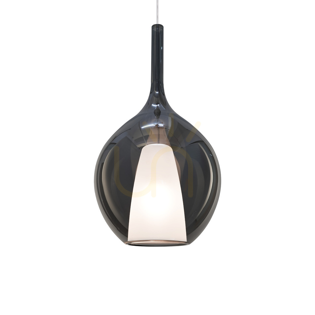 Jelölje be Függőlámpa Ideallux KALIQUE króm színezett üveg 28 cm E27 359618 Függőlámpa Ideallux KALIQUE króm színezett üveg 28 cm E27 359618