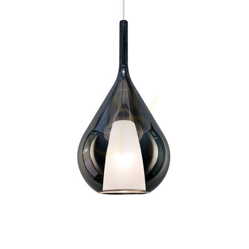 Jelölje be Függőlámpa Ideallux Kalique króm színezett üveg E27 28 cm 359724