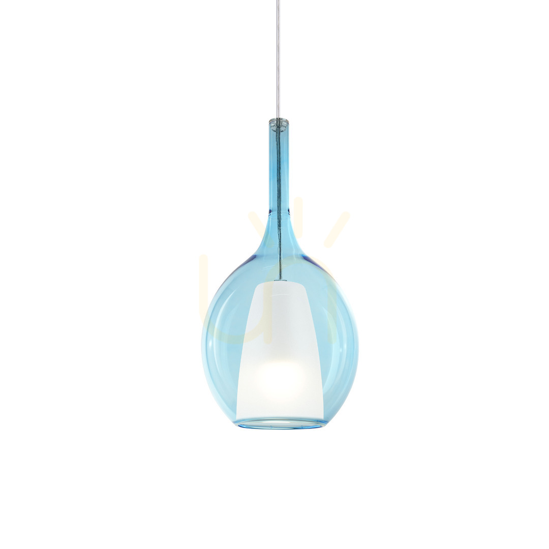 Jelölje be Függőlámpa Ideallux KALIQUE kék króm 18 cm E27 360041 Függőlámpa Ideallux KALIQUE kék króm 18 cm E27 360041