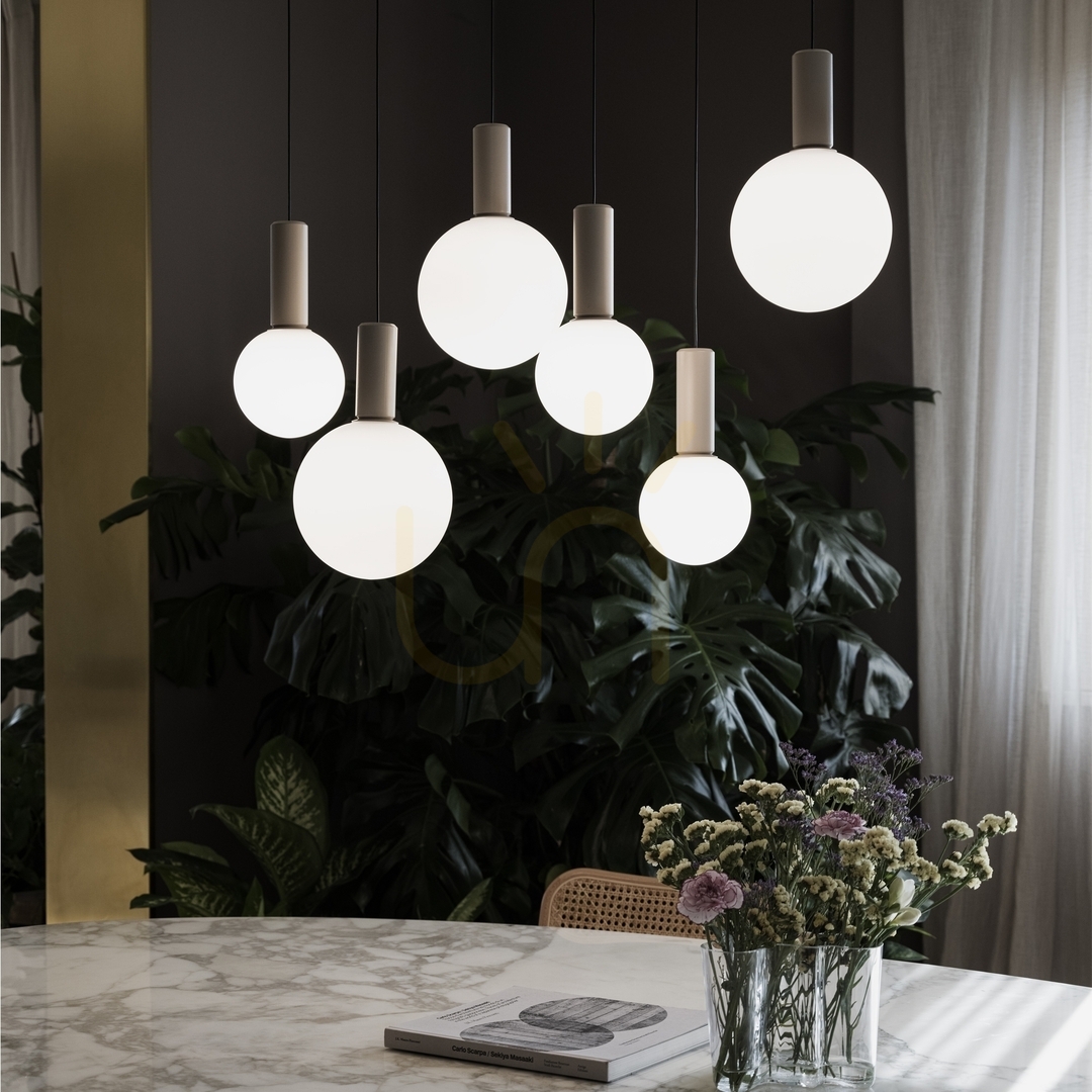 Kilátás Függőlámpa Ideallux ODEON 349190 fehér üveg-fém LED 8W Ø15 cm Függőlámpa Ideallux ODEON 349190 fehér üveg-fém LED 8W Ø15 cm