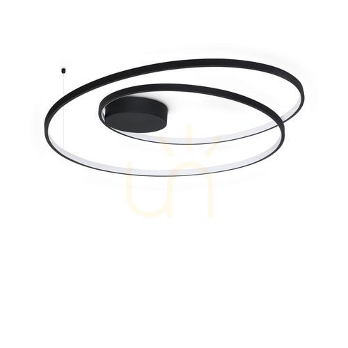 Jelölje be Plafon lámpa Ideallux OZ 365053 fekete LED 52W 3000K Ø80 cm