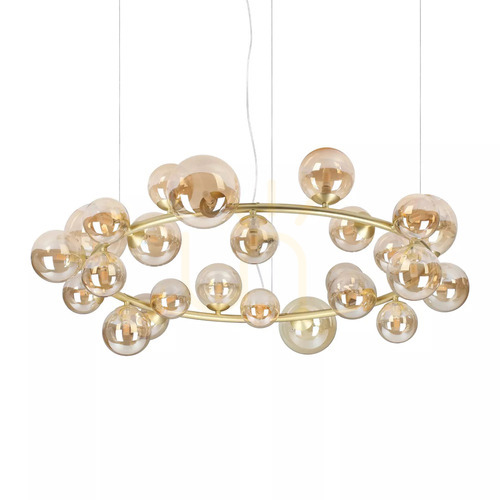 Jelölje be Függőlámpa Ideallux PERLAGE sárgaréz 25xG9 üveg fém 103,5 cm 370583