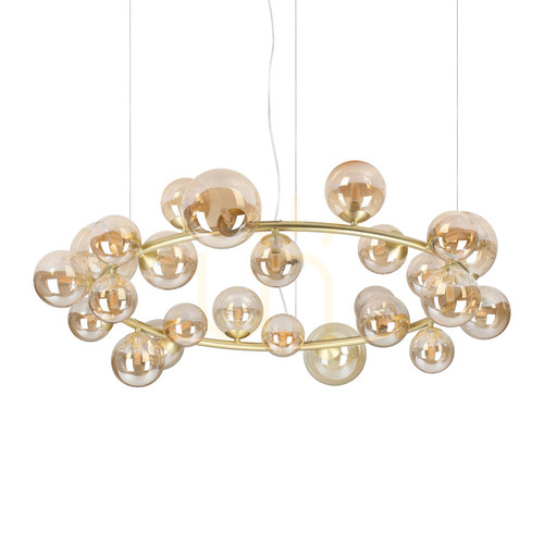 Jelölje be Függőlámpa Ideallux PERLAGE sárgaréz 25xG9 üveg fém 103,5 cm 370583