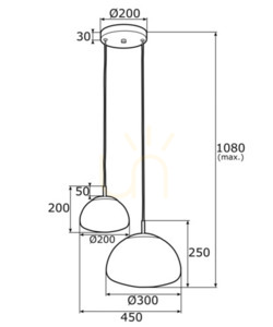 Függőlámpa ARGON TRINI fehér opál matt sárgaréz 2x15W 902 small 1