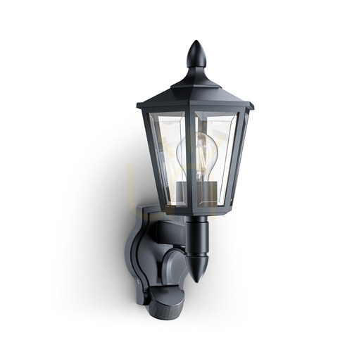 Jelölje be Homlokzati lámpa mozgás- és szürkületérzékelővel Steinel L 16 S PIR max.20W w Led E27 IP44 IK03 230V fekete / műanyag