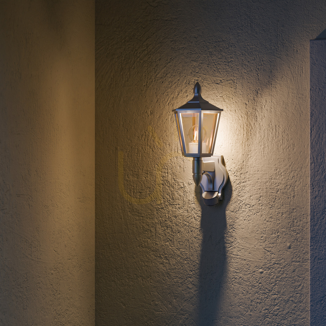Előnézet Homlokzati lámpa mozgás- és szürkületérzékelővel Steinel L 16 S PIR max.20W w Led E27 IP44 IK03 230V fehér / műanyag Homlokzati lámpa mozgás- és szürkületérzékelővel Steinel L 16 S PIR max.20W w Led E27 IP44 IK03 230V fehér / műanyag