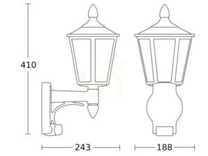 Homlokzati lámpa mozgás- és szürkületérzékelővel Steinel L 16 S PIR max.20W w Led E27 IP44 IK03 230V fehér / műanyag 5 Homlokzati lámpa mozgás- és szürkületérzékelővel Steinel L 16 S PIR max.20W w Led E27 IP44 IK03 230V fehér / műanyag small 5