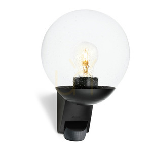 Homlokzati lámpa mozgás- és szürkületérzékelővel Steinel L 595 S PIR max.60W E27 IP44 IK03 230V fekete / üveg / műanyag small 0