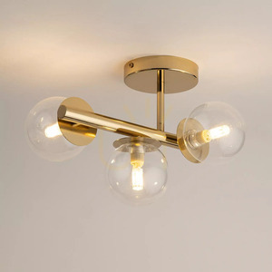 Plafond Sigma Avola 3 karos arany üveg plafonlámpa 40802 small 1