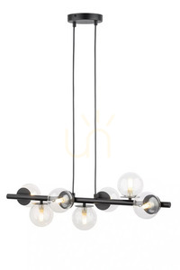 Függőlámpa Sigma Avola 7 fekete átlátszó gömbök 74 cm 40792 small 0
