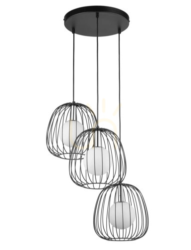 Jelölje be Függőlámpa Sigma BELL 3 fekete üveg 50 cm 40725