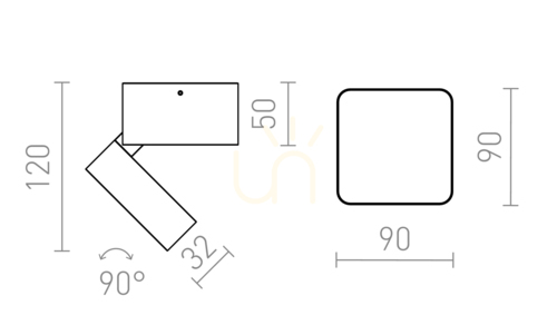 Jelölje be Rendl Flavio Sq felszíni lámpa szürke 230 V Led 6 W 110° Ip54 3000 K kerti lámpa.