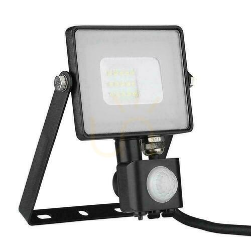 Jelölje be V-TAC LED reflektor 10W SAMSUNG CHIP mozgásérzékelő cut-OFF funkció fekete VT-10-S-B 6400K 800lm 5 év garancia
